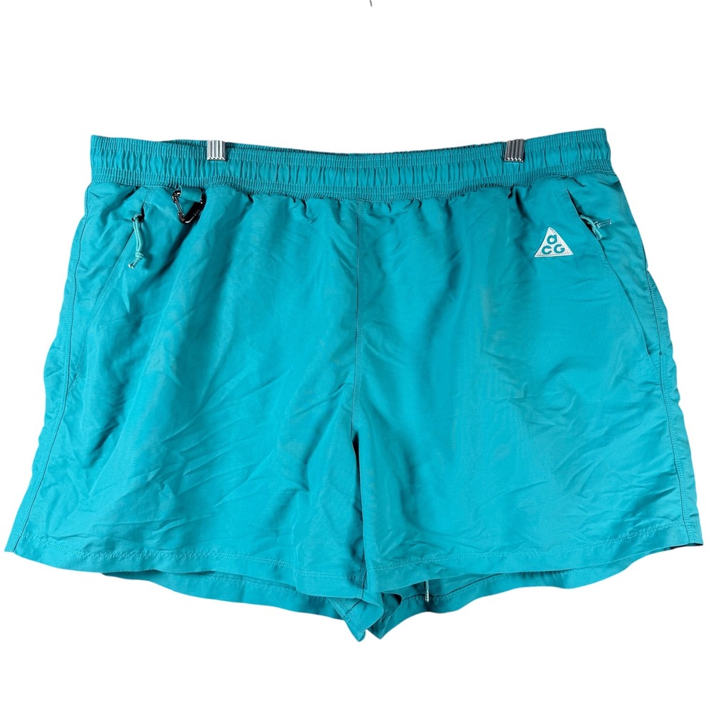 Nike ACG Reservoir Goat Shorts Mens XXL Blue Nylon Elastic Waist Carabiner Lined